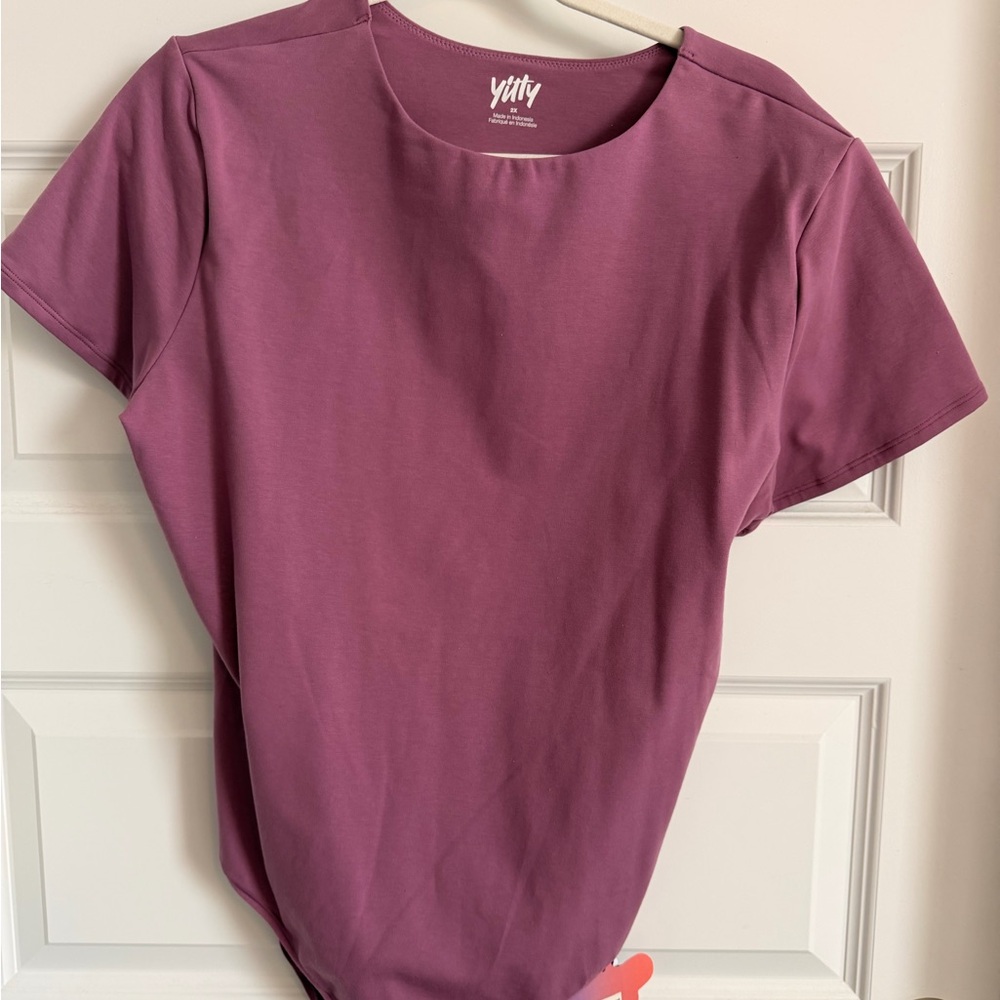 YITTY Short Sleeve body suit  in Dusty Rose